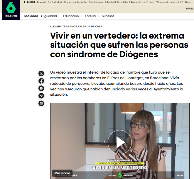 Síndrome de Diógenes vídeo explicativo de Tania Mardones psicóloga